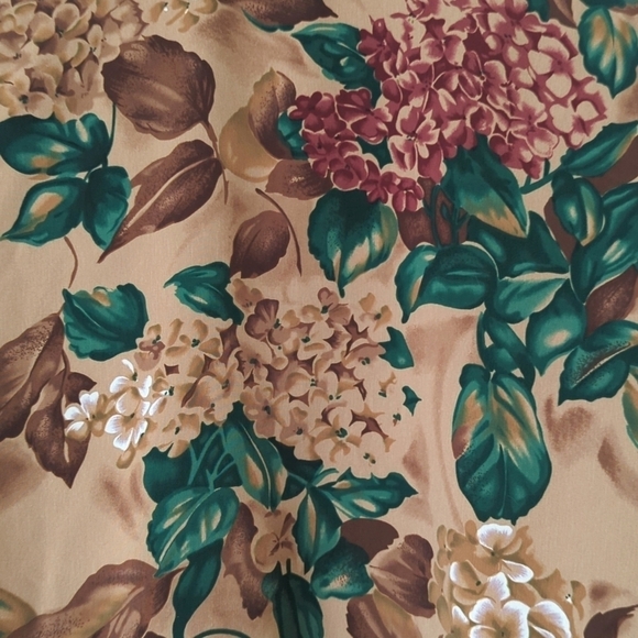 Teddi 90's Vintage Floral Printed Lightweight Silky Zip Up Jacket Brown Green SP - Picture 6 of 14